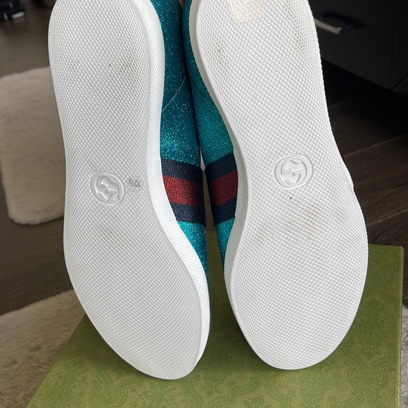 RARE Authentic Gucci Bambi Blue glitter sneakers - Picture 6 of 6